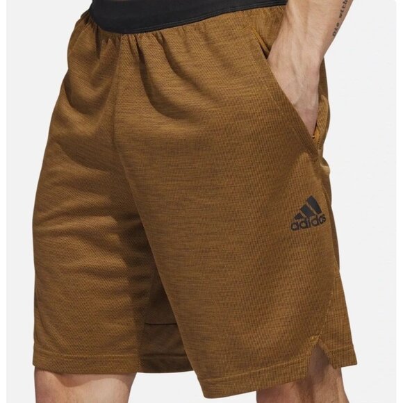 Adidas Mens Axis Knit 3.0 Shorts Training Breathable Earth Strata/Bronze Size XS - Picture 1 of 3